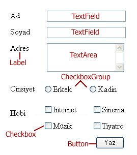 Java Applet üzerine Form Nesnelerini Eklemek