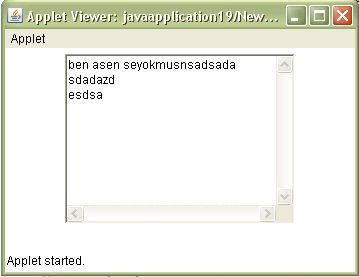 Java Applet Üzerine Form Nesnelerini Eklemek