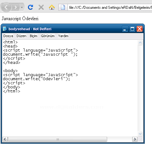 Javascriptin Xhtml İçerisine Entegrasyon Yolları
