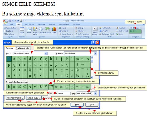 Simge Eklemek