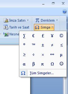 Winword 2007de Simge Eklemek