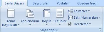 Sayfa Düzeni Sekmesi, Sayfa Yapısı