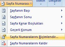 Sayfa Numaraları Bölümlere Farklı Tipte Ve Başlangıç Sayfa Numarası Vermek