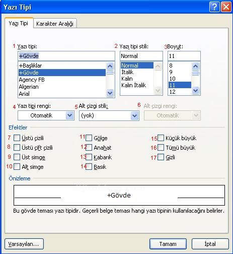 Office 2007 Yazı Tipi Menüsü Ve Araçları..