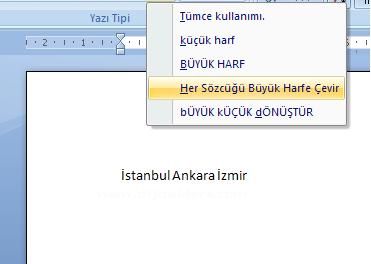 Office 2007 Yazı Tipi Menüsü Ve Araçları