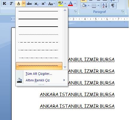 Office 2007 Yazı Tipi Menüsü Ve Araçları