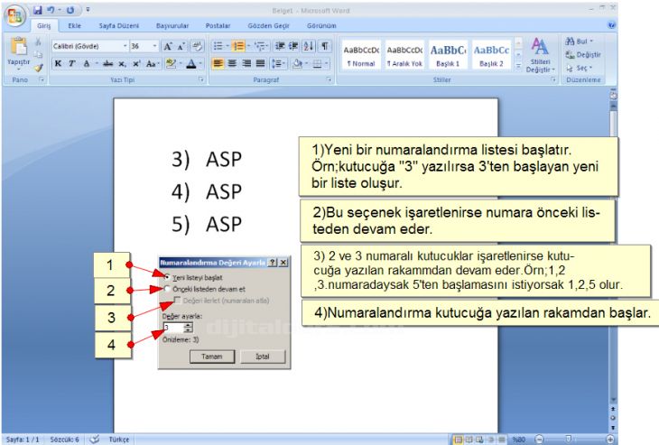 Madde İşaretleri Ve Numaralandırma