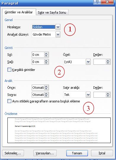 Office 2007de Paragraf İşlemleri