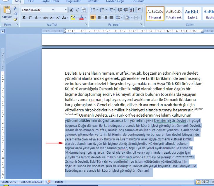 Office 2007de Paragraf İşlemleri