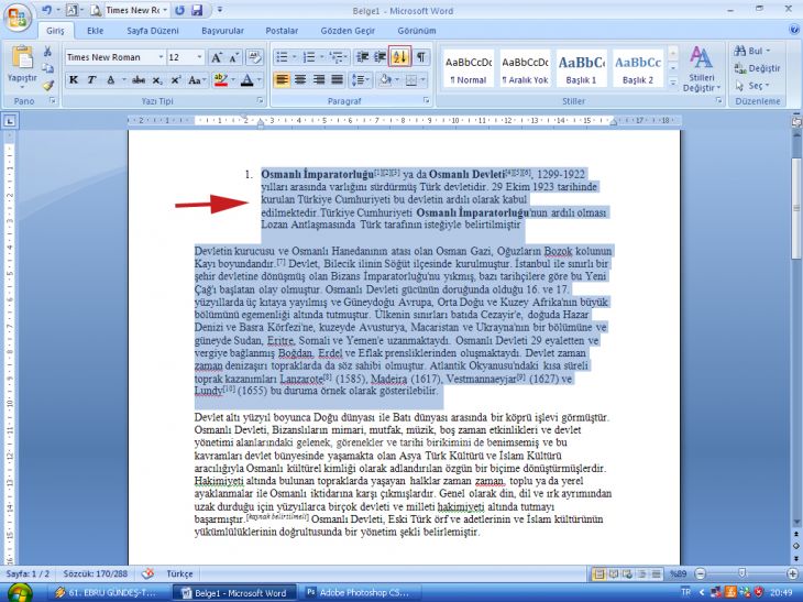 Office 2007de Paragraf İşlemleri