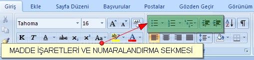 MADDE İŞARETLERİ VE NUMARALANDIRMIA