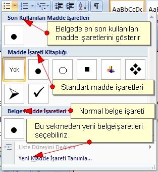 MADDE İŞARETLERİ VE NUMARALANDIRMIA