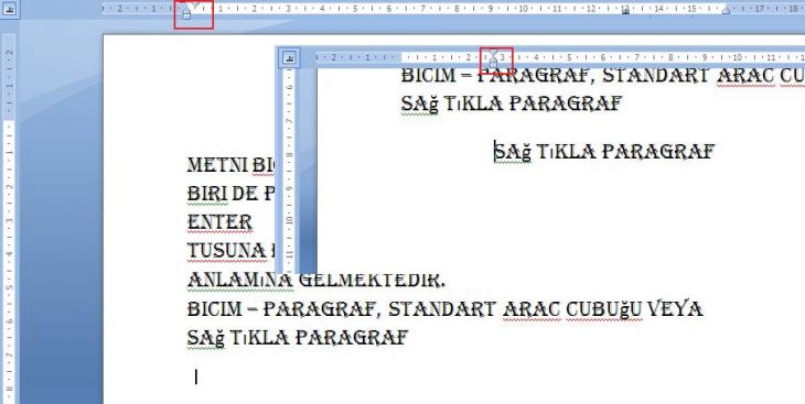 Cetvel Üzerindeki Paragraf İşlemleri Ve Sayfa Ayarlar