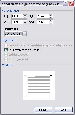 World 2007 - Kenarlıklar Ve Gölgelendirme