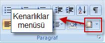 Word 2007 - Kenarlıklar ve Gölgelendirme