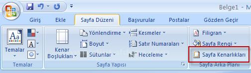 Word 2007 - Kenarlıklar Ve Gölgelendirme