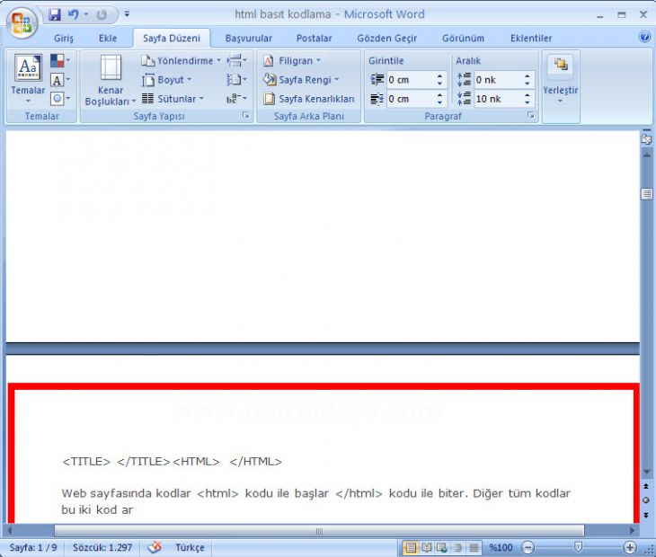 Word 2007 - Kenarlıklar Ve Gölgelendirme
