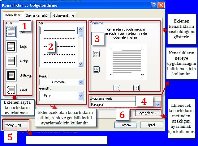 Word 2007 - Kenarlıklar Ve Gölgelendirme
