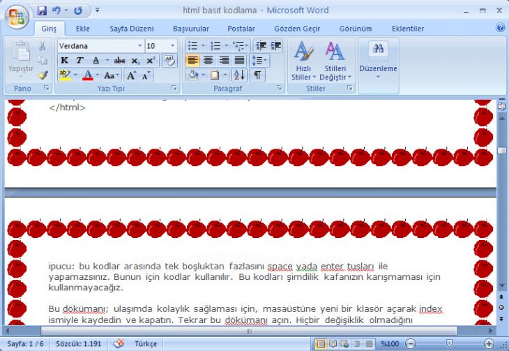Word 2007 - Kenarlıklar Ve Gölgelendirme