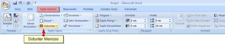 Sütun Oluşturma