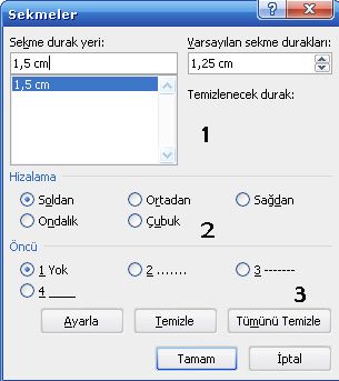 Word 2007 - Sekmeler