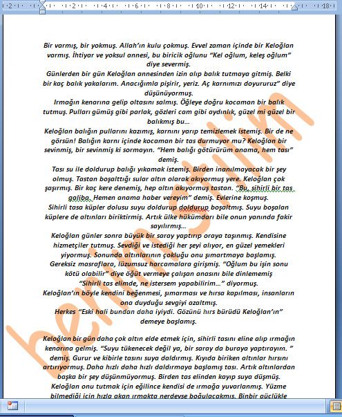 Word2007 - Filigran Menüsü