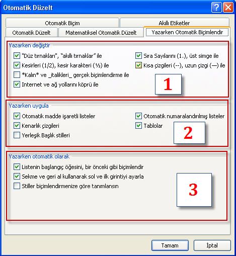Otomatik Düzelt