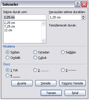 Word 2007 - Sekmeler