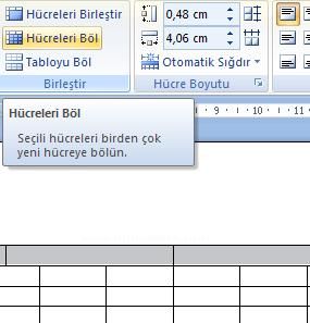 Tablo-düzen Menüsü