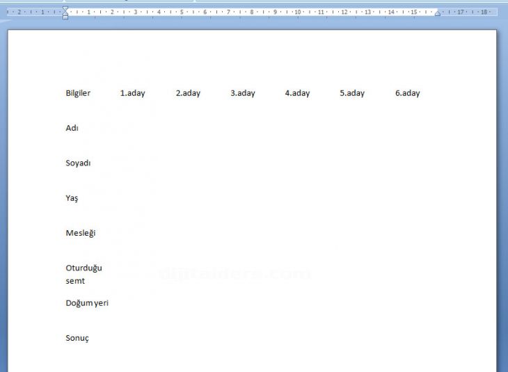 Word 2007 - Tablo Araçları Menüsü