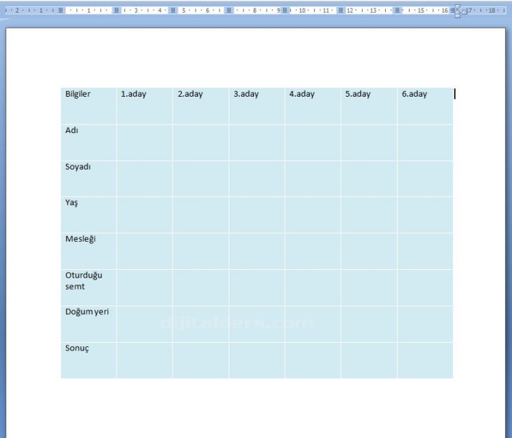 Word 2007 - Tablo Araçları Menüsü