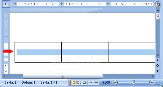Word 2007 - Tablo - Düzen Menüsü