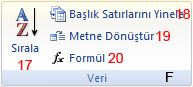 Word 2007 - Tablo - Düzen Menüsü