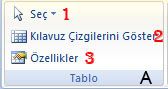 Word 2007 - Tablo - Düzen Menüsü