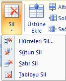 Word 2007 - Tablo - Düzen Menüsü