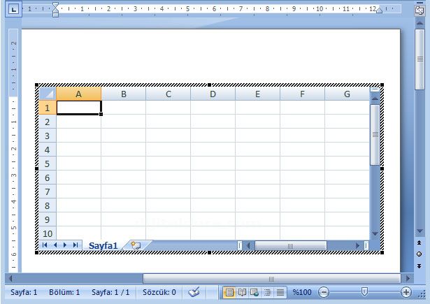 Word 2007 - Ekle Menüsündeki Tablo Seçenekleri