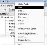 Adobe Dreamveaver CS3 CSS new rule penceresi