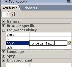 Tag Inspector style parametresi