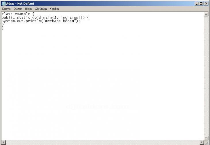 Java ile ilk program kodunun çalıştırılması