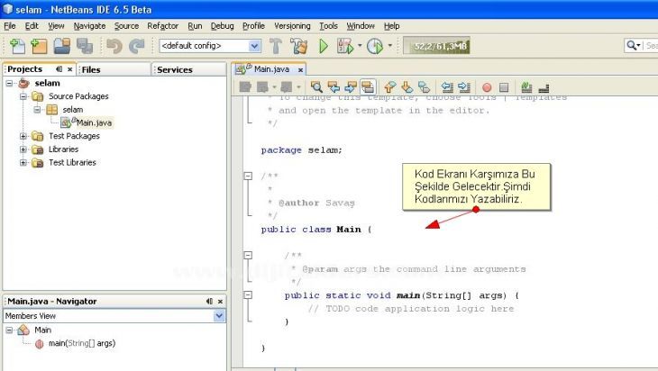 Java İle İlk Program Kodunu Çalıştırılması