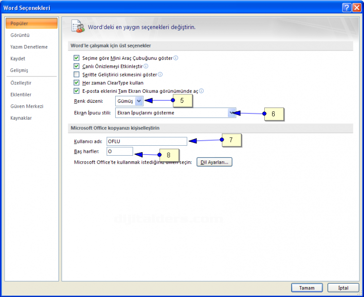 Office 2007 Word Seçenekleri