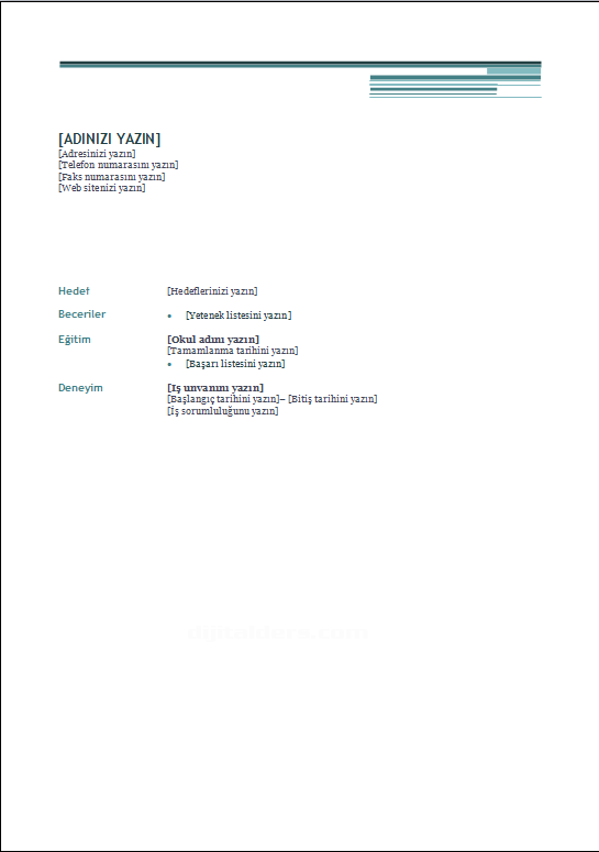 Office 2007 Word Şablonları
