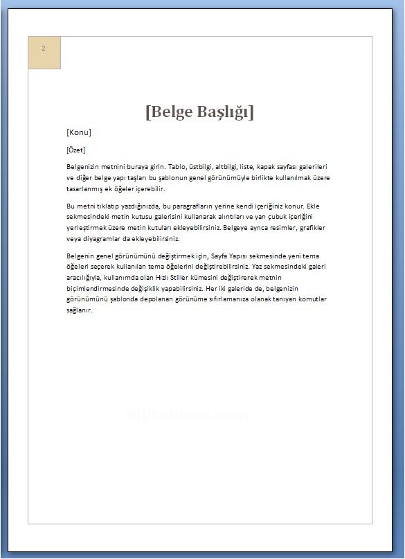 Word Şablonları Başka Kategoriler ilk 4 Tane