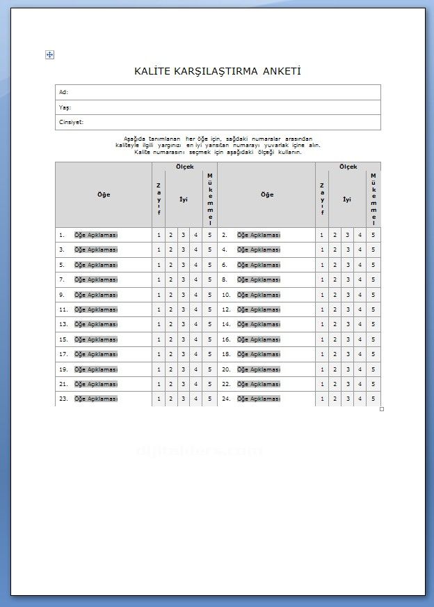 Word Şablonları Başka Kategoriler ilk 4 Tane