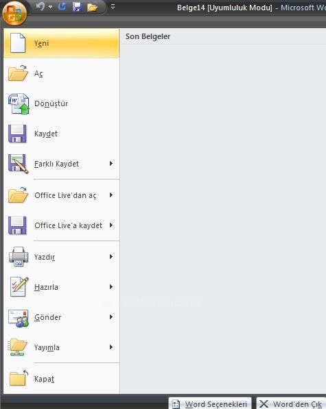 Office 2007 Word Şablonları