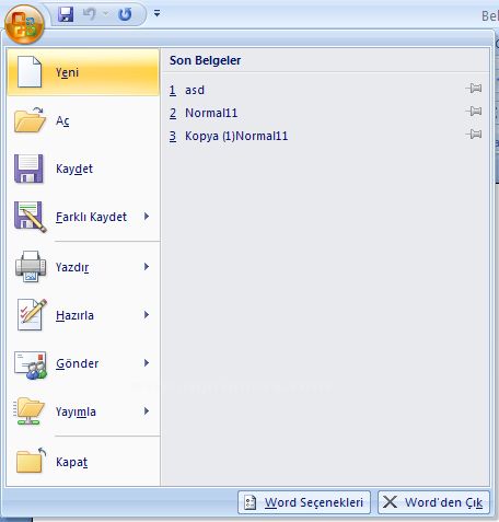 Office 2007 Word Şablonları