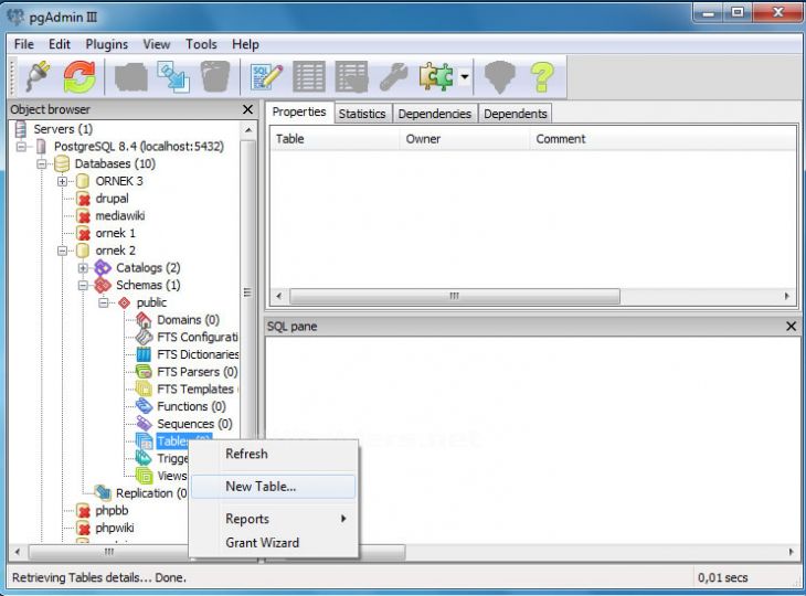 Postgresql İle Database Ve Table Oluşturma Pgadmin Iıı, Phppgadmin, Pgshell İle Oluşturulması
