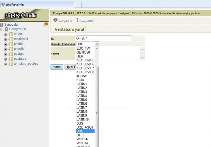 Postgresql İle Database Ve Table Oluşturma Pgadmin Iıı, Phppgadmin, Pgshell İle Oluşturulması