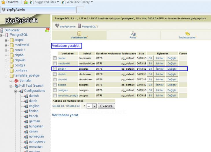 Postgresql İle Database Ve Table Oluşturma Pgadmin Iıı, Phppgadmin, Pgshell İle Oluşturulması