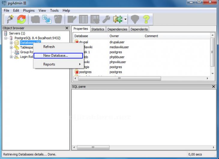 Postgresql İle Database Ve Table Oluşturma Pgadmin Iıı, Phppgadmin, Pgshell İle Oluşturulması